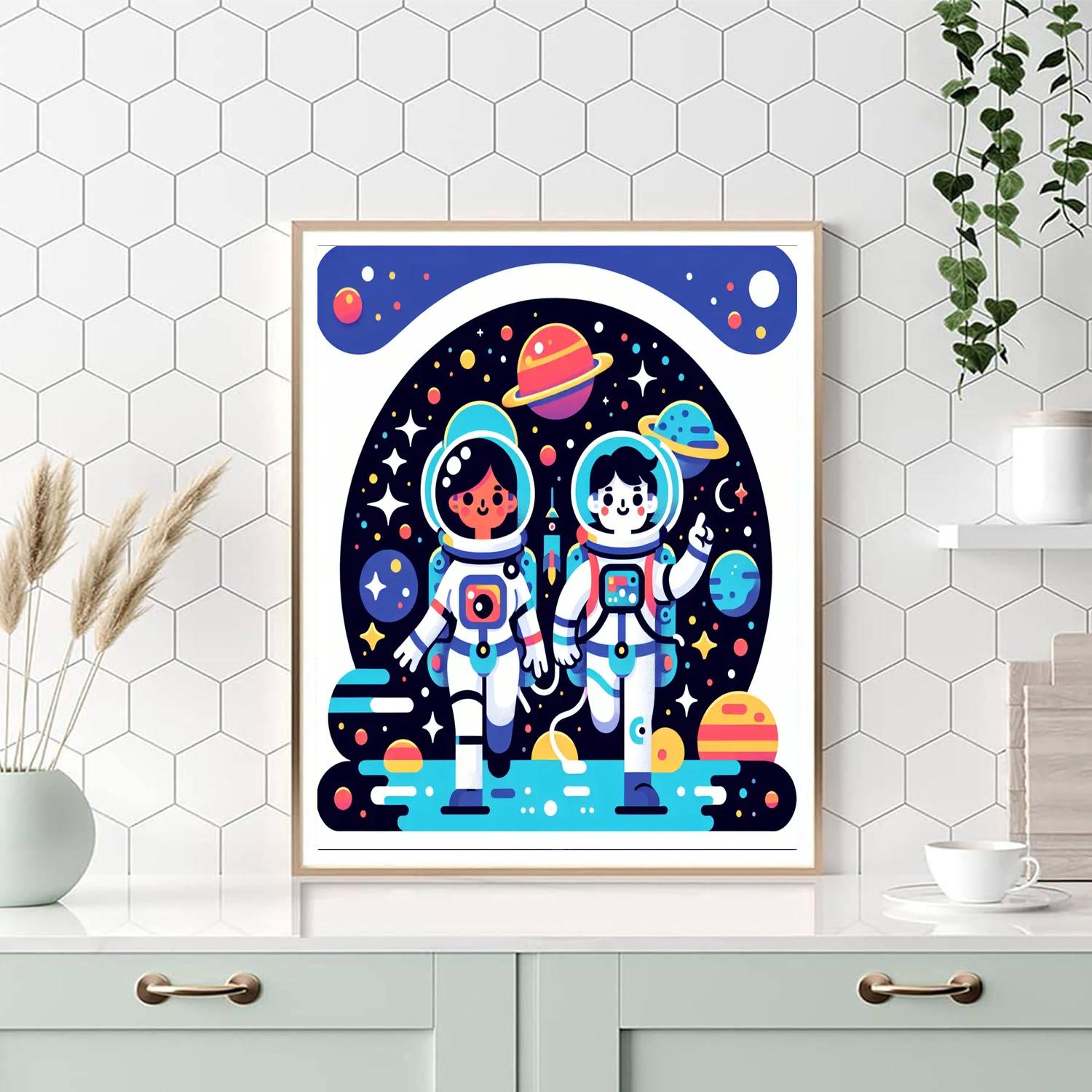 Glowing Galaxy Explorers DIY Paint By Numbers