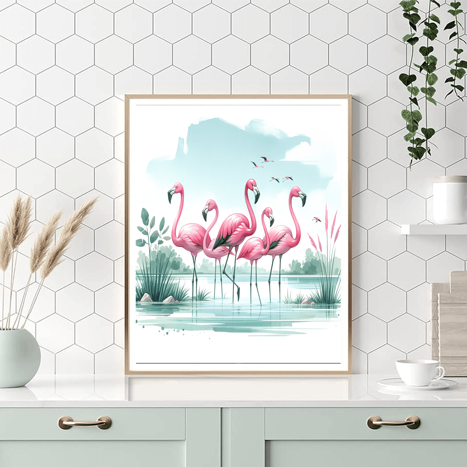Friendly Flamingo Flock - DIY Painting By Numbers Kit