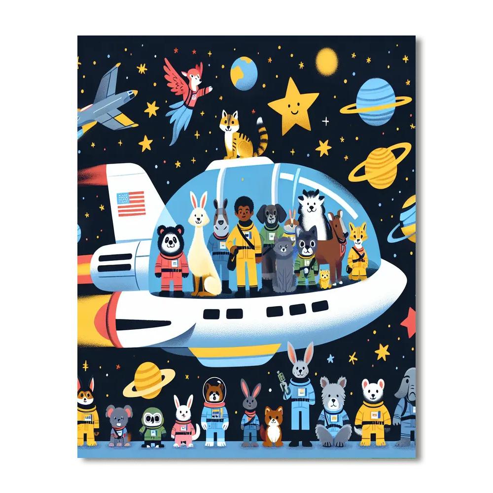 Stellar Starship Safari Numbered Painting Kits