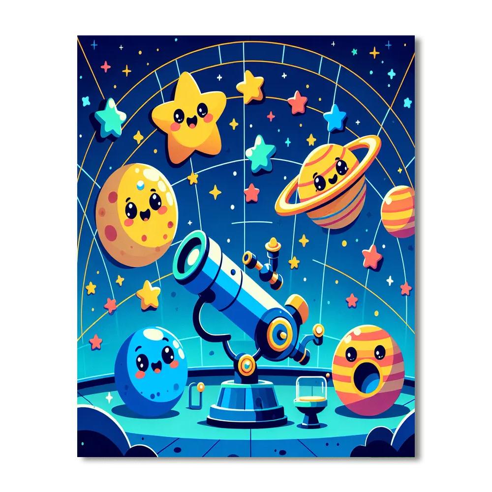 Playful Planetarium Paint By Numbers Art