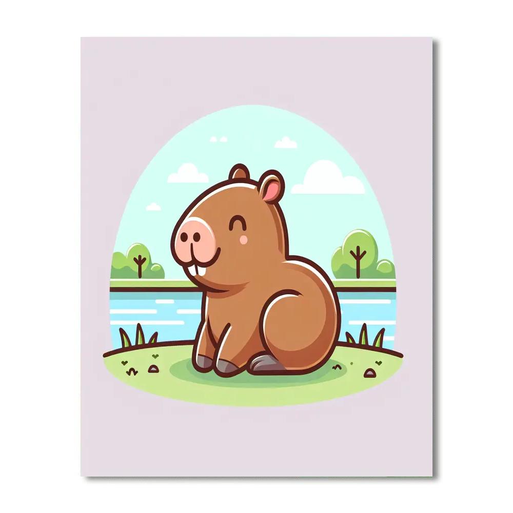Cuddly Capybara DIY Paint By Numbers