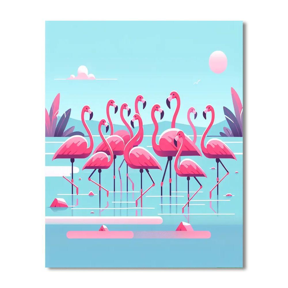 Feathered Flamingo Fiesta Paint By Color