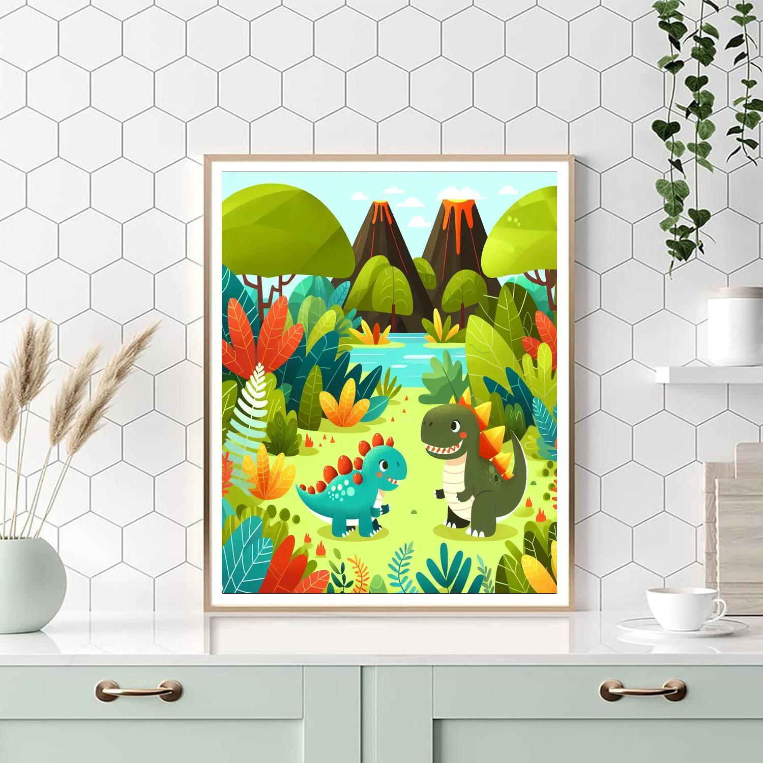 Playful Dinosaur World Paint By Numbers Kits