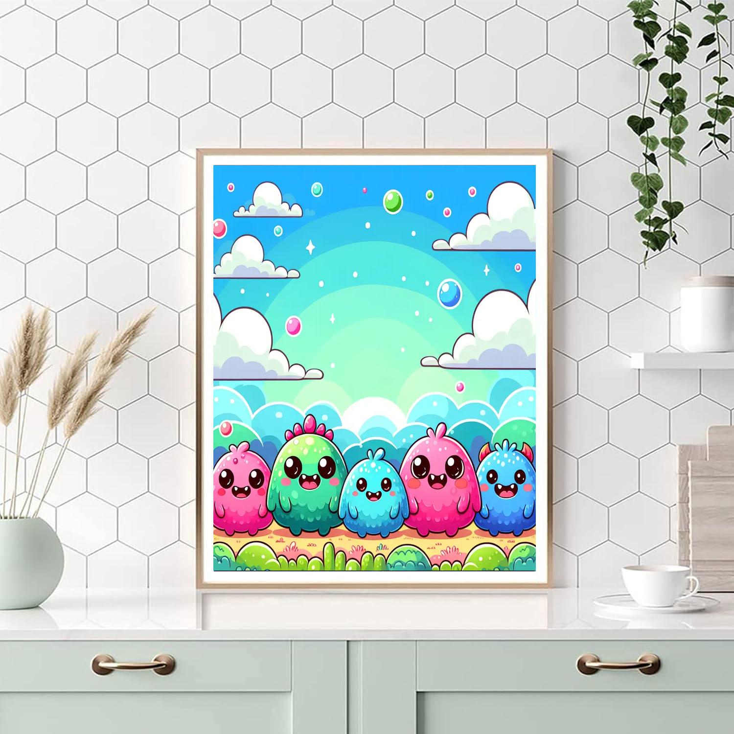 Friendly Monster World Painting By Numbers Kit