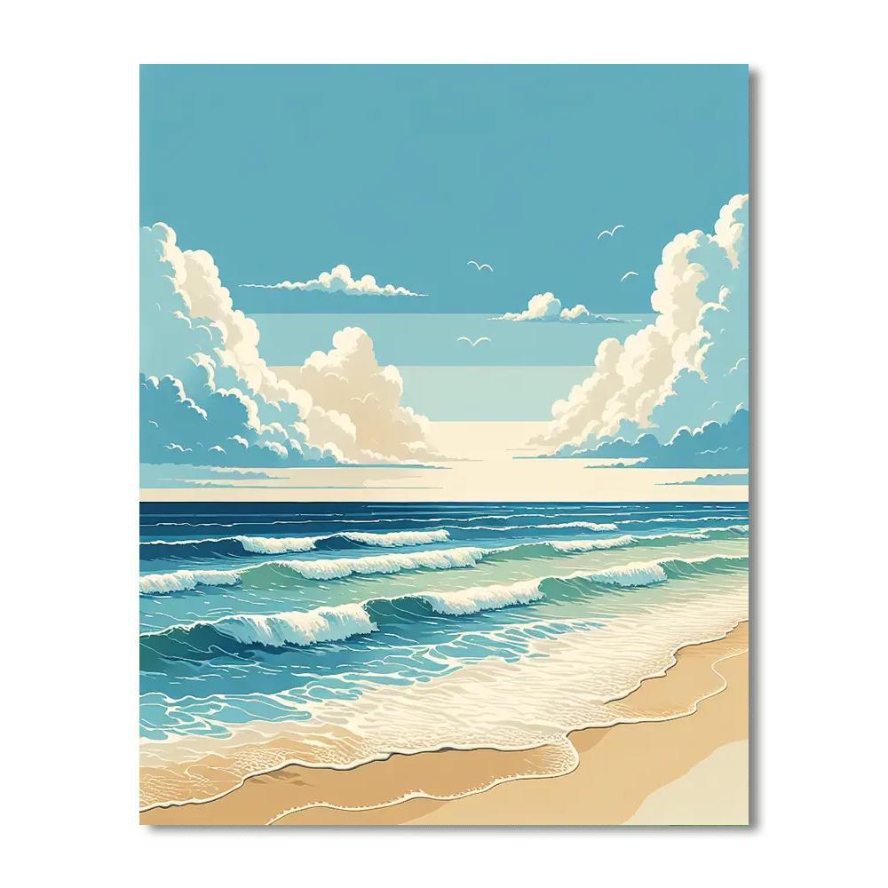 Serene Coastal Escape Numbered Painting Kits