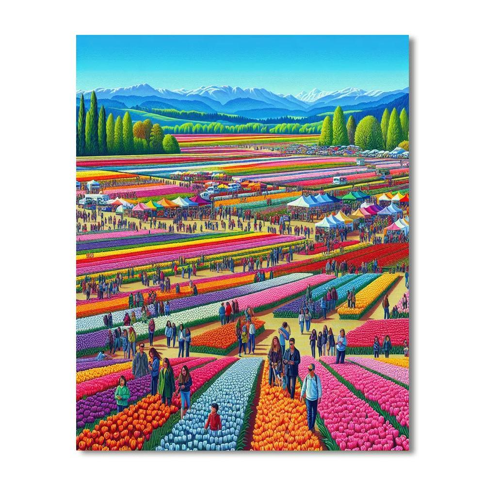 Tulip Festival - Skagit Valley, Washington, Usa Paint By Number