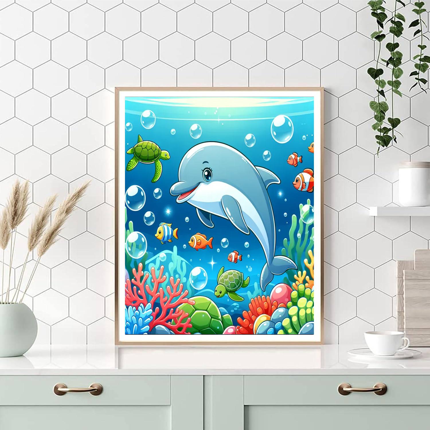 Ocean Explorer Dolphin's Deep Dive DIY Paint By Numbers