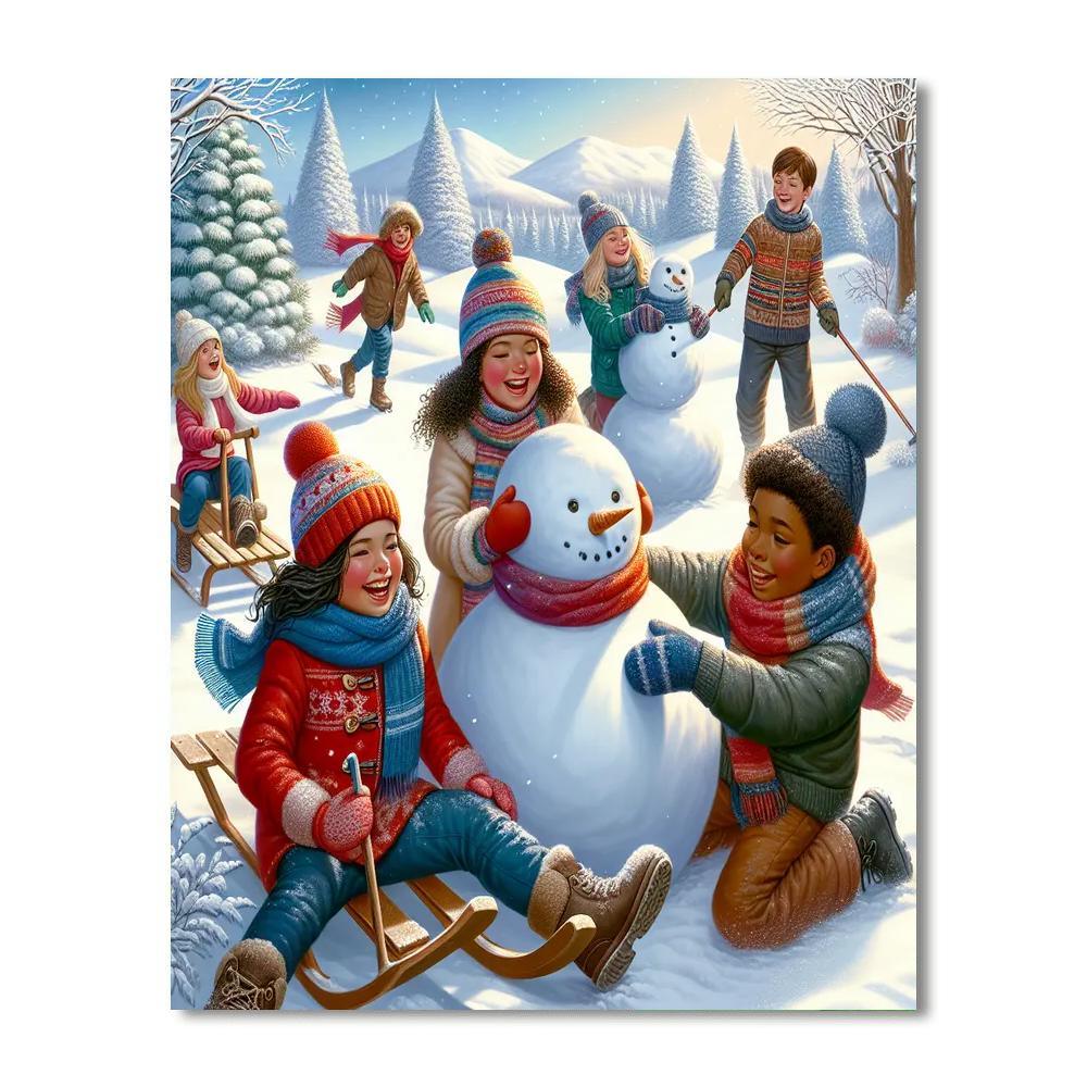 Winter Scene Of Wonder Numbered Painting Kits