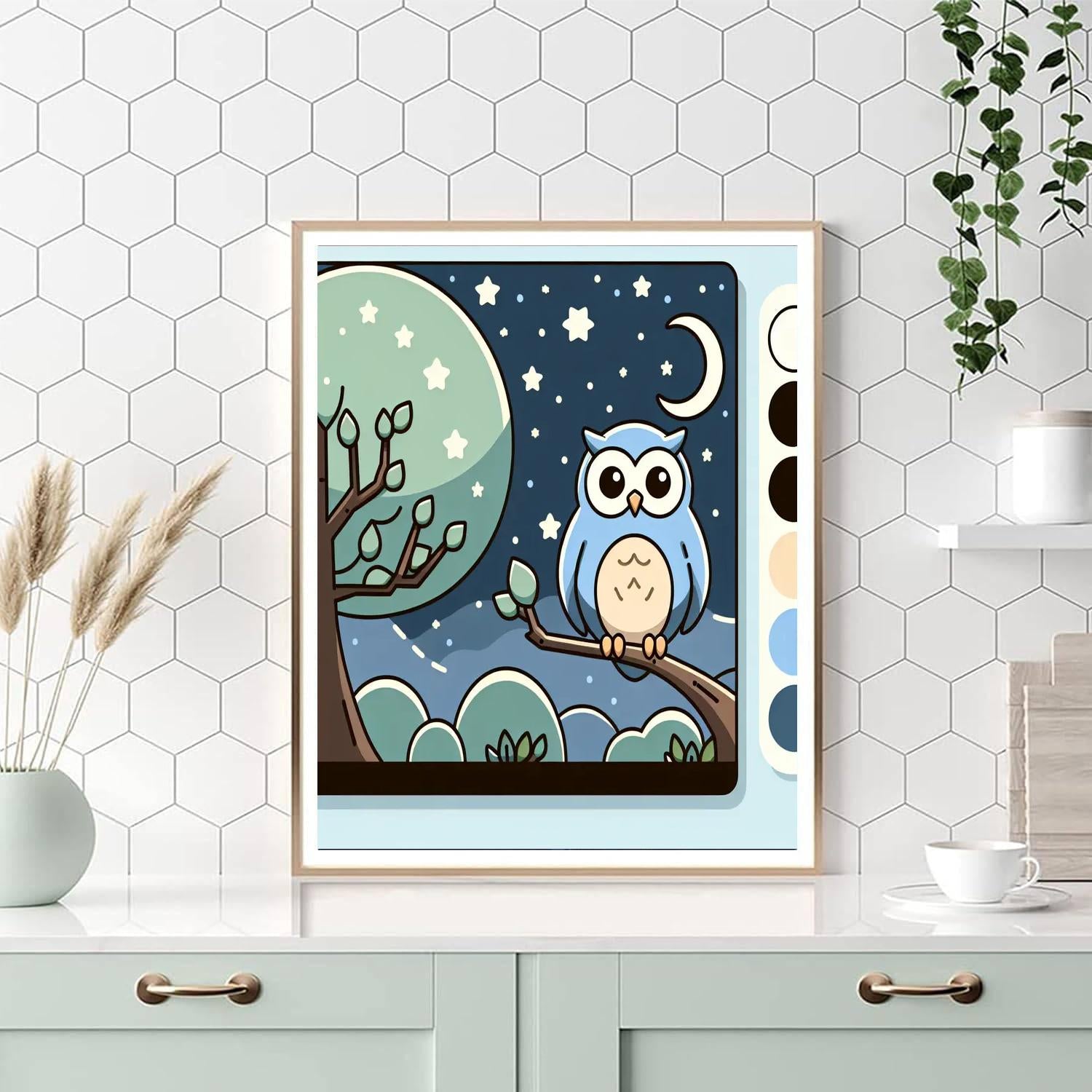 Wise Owl's Starry Study Paint By Color