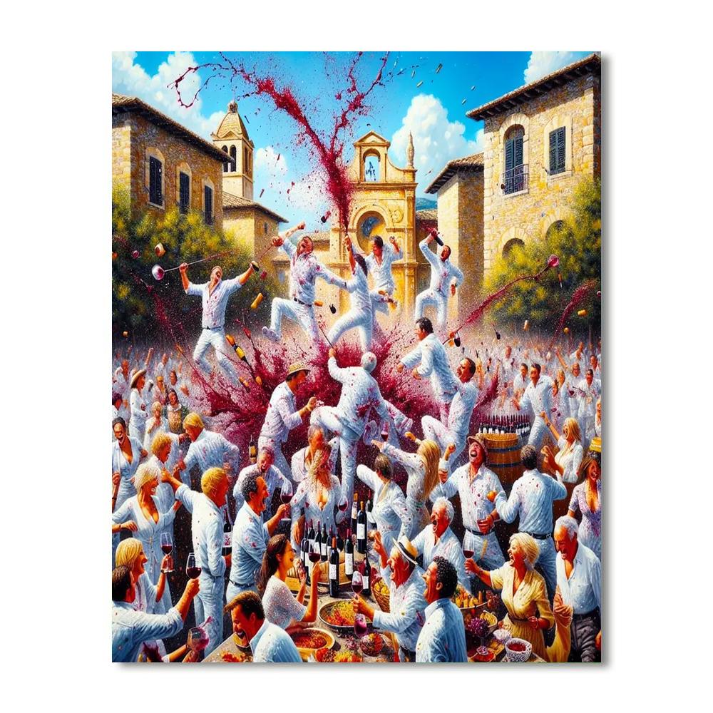 La Batalla De Vino Painting Number Kit