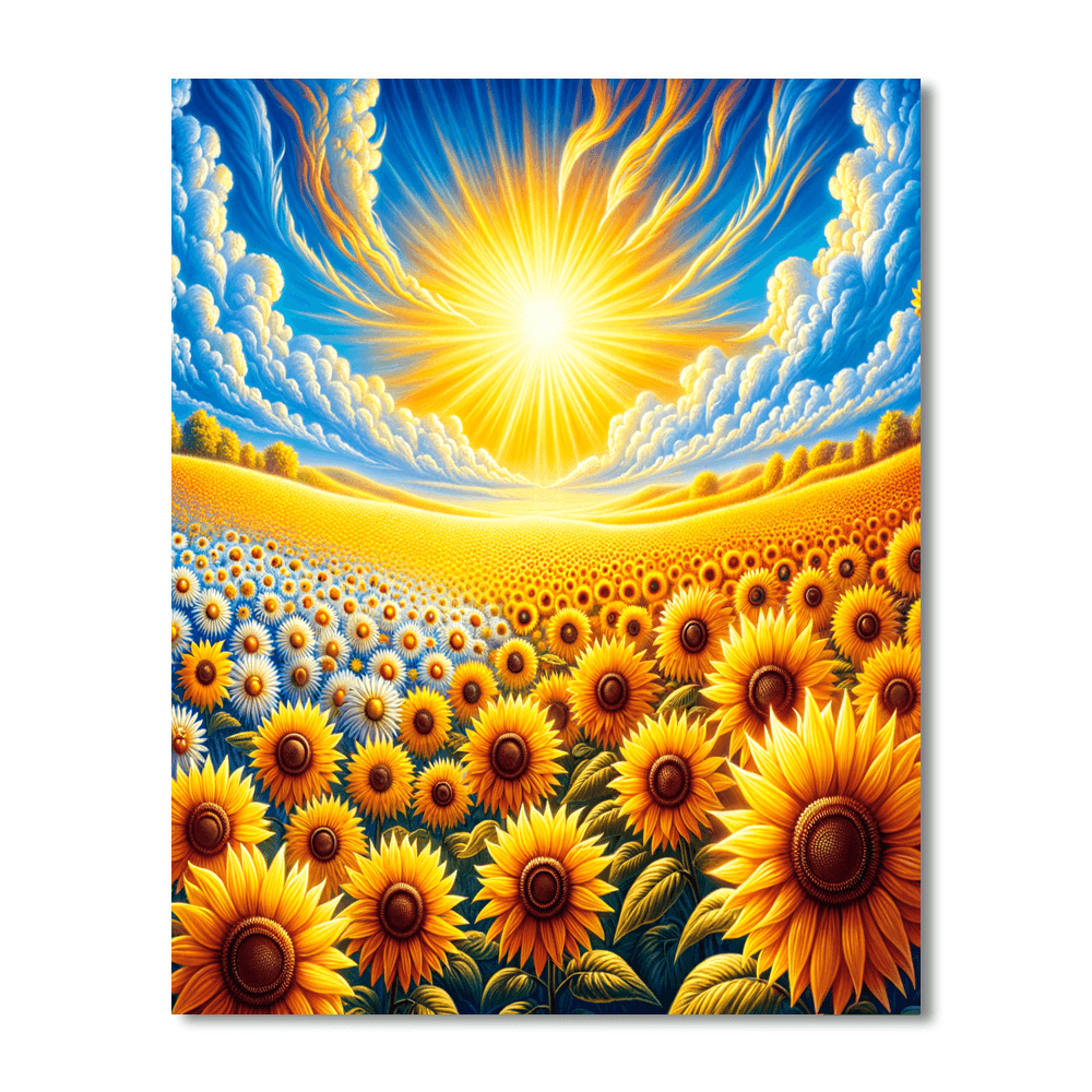 Peaceful Sunflower Retreat Paint By Number