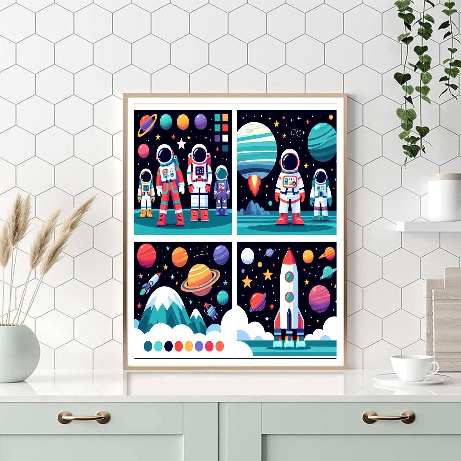 Majestic Space Adventure Numbered Painting Kits