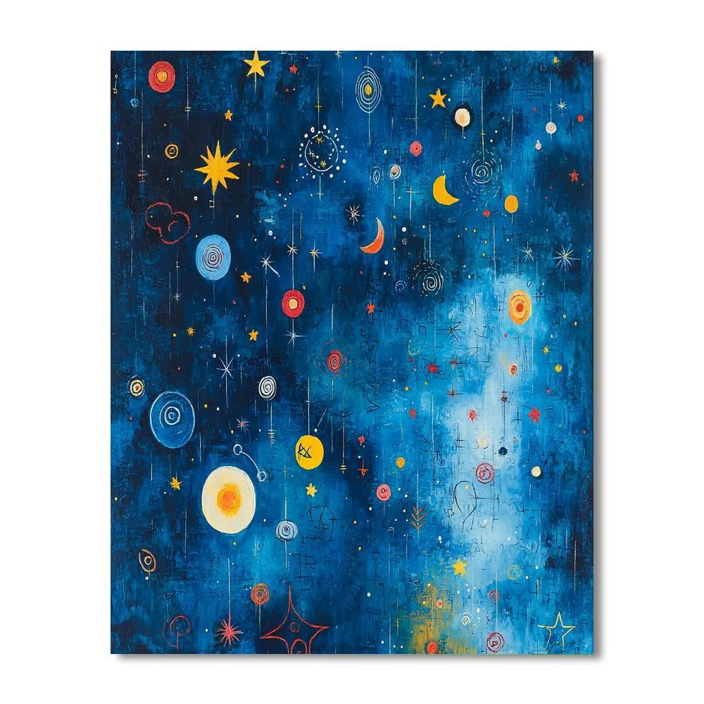 Joan Miró Inspired Ethereal Night Symphony  Paint By Number