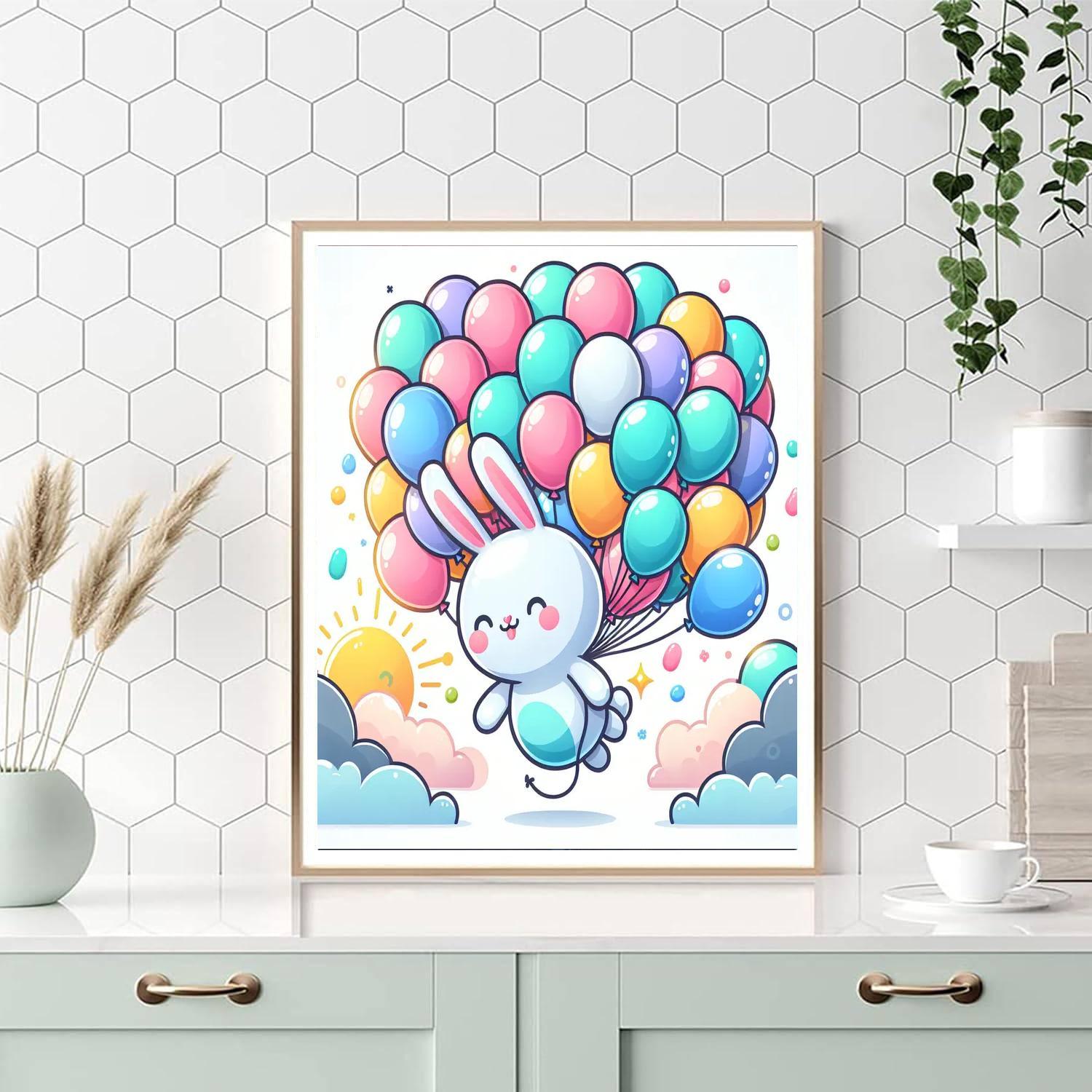 Bubbly Balloon Bunny DIY Paint By Numbers