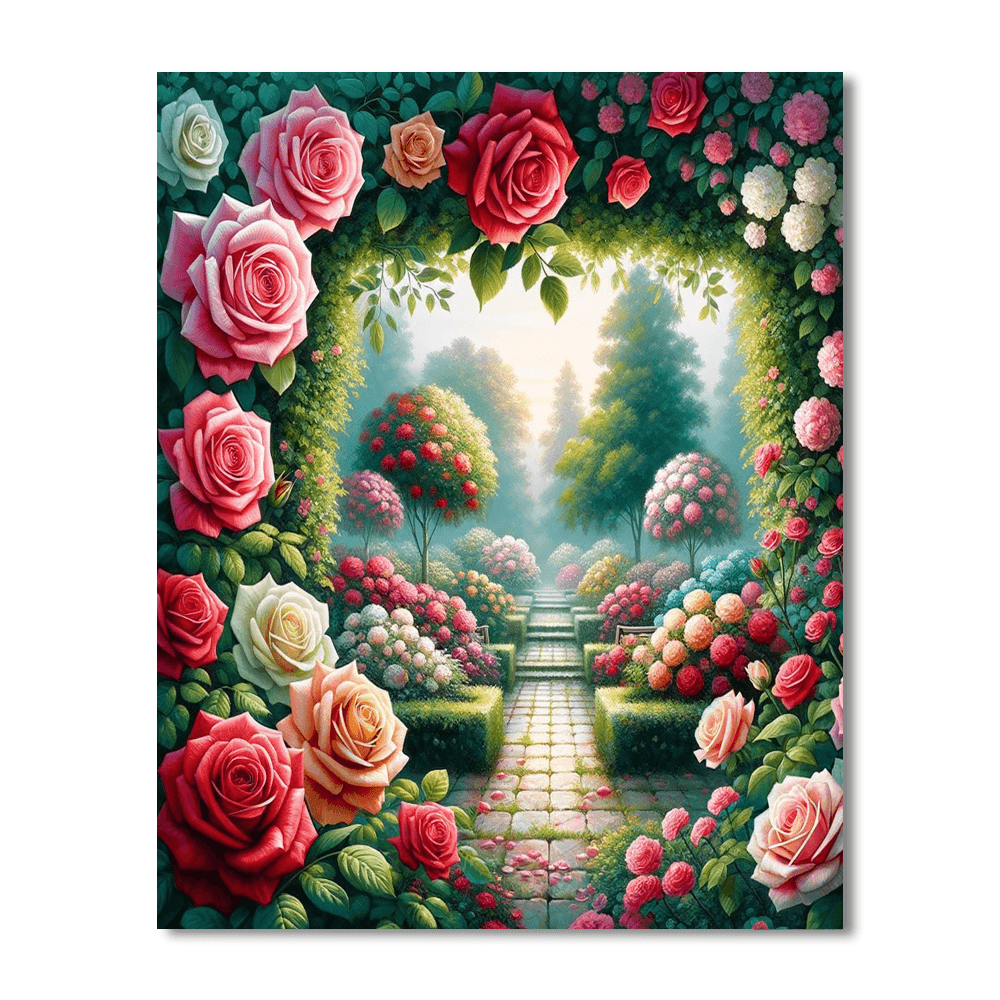 Rose Garden Serenity Paint By Number