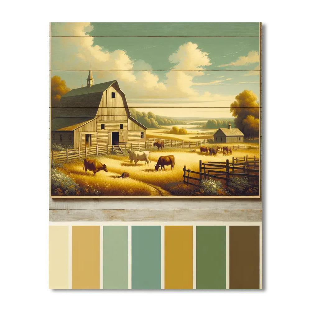 Quaint Vintage Farm Life DIY Paint By Numbers