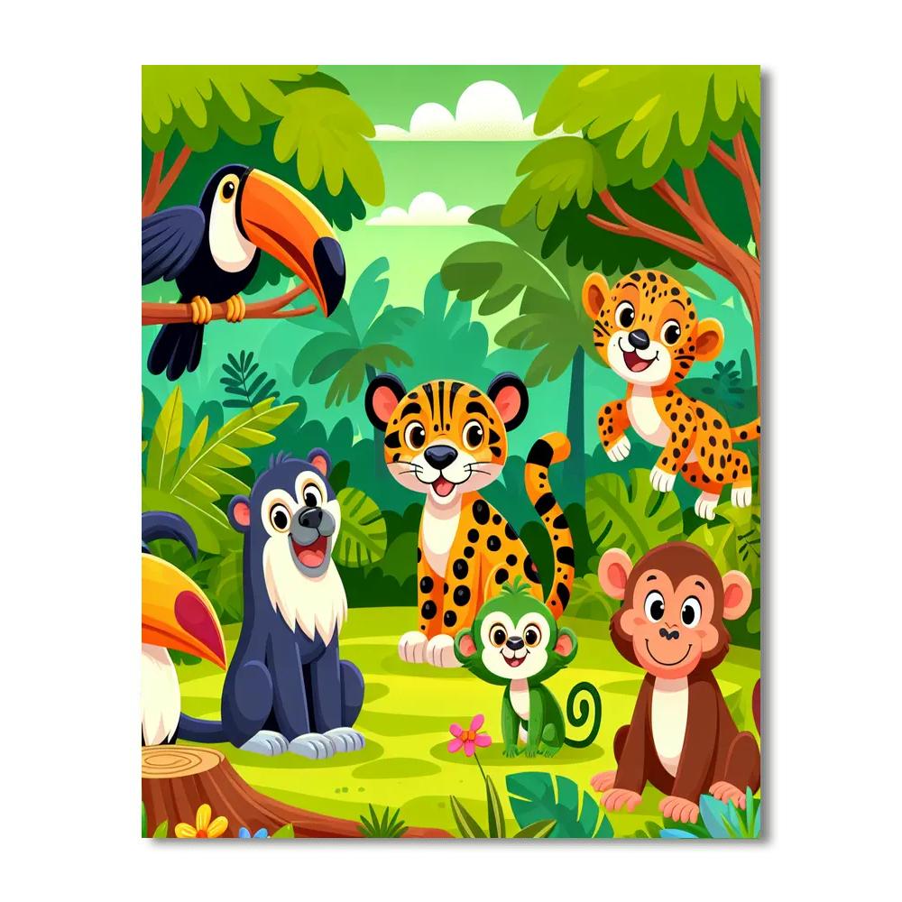 Jubilant Jungle Journey Paint By Numbers Art