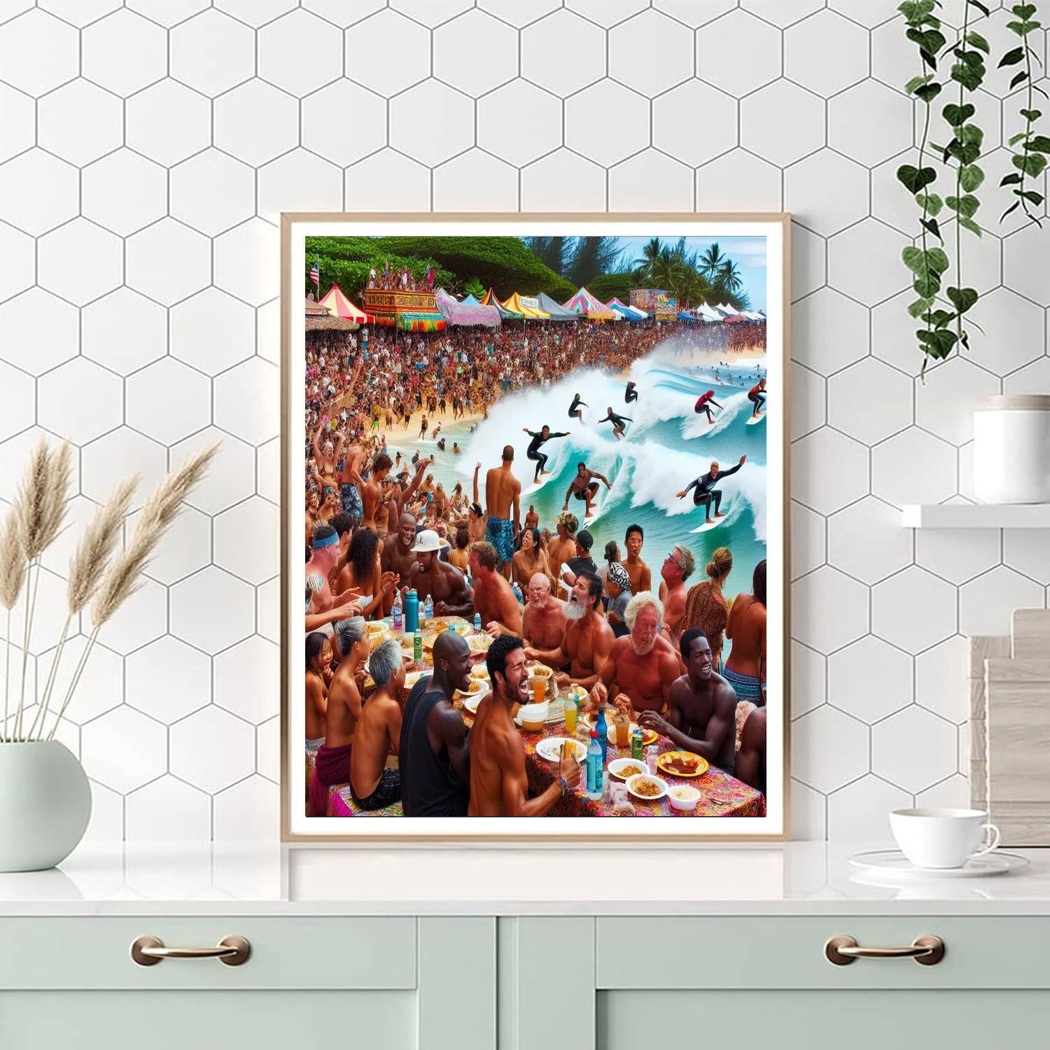 Oahu North Shore Surf Festival Paint By Numbers Art