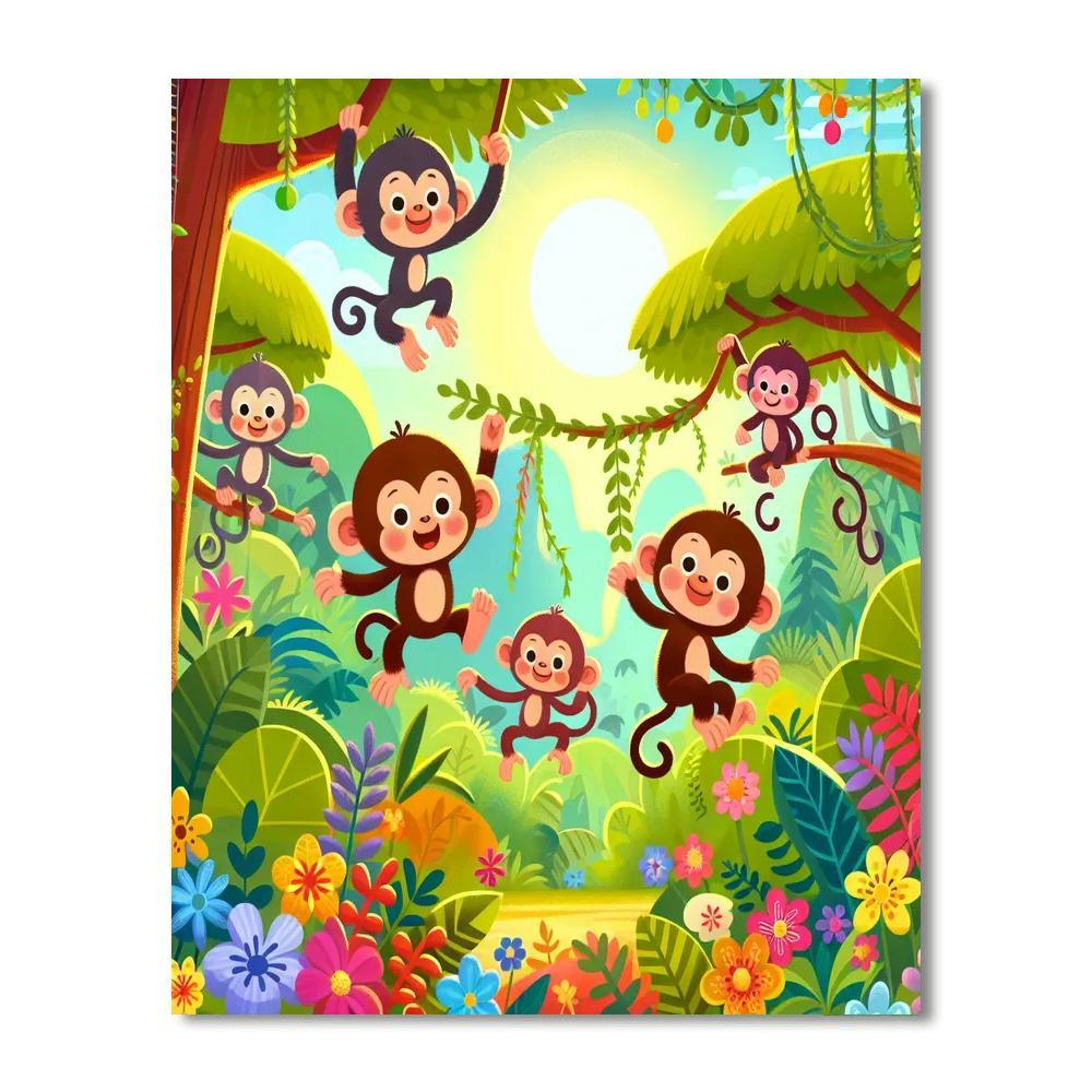 Curious Little Monkeys Paint By Number