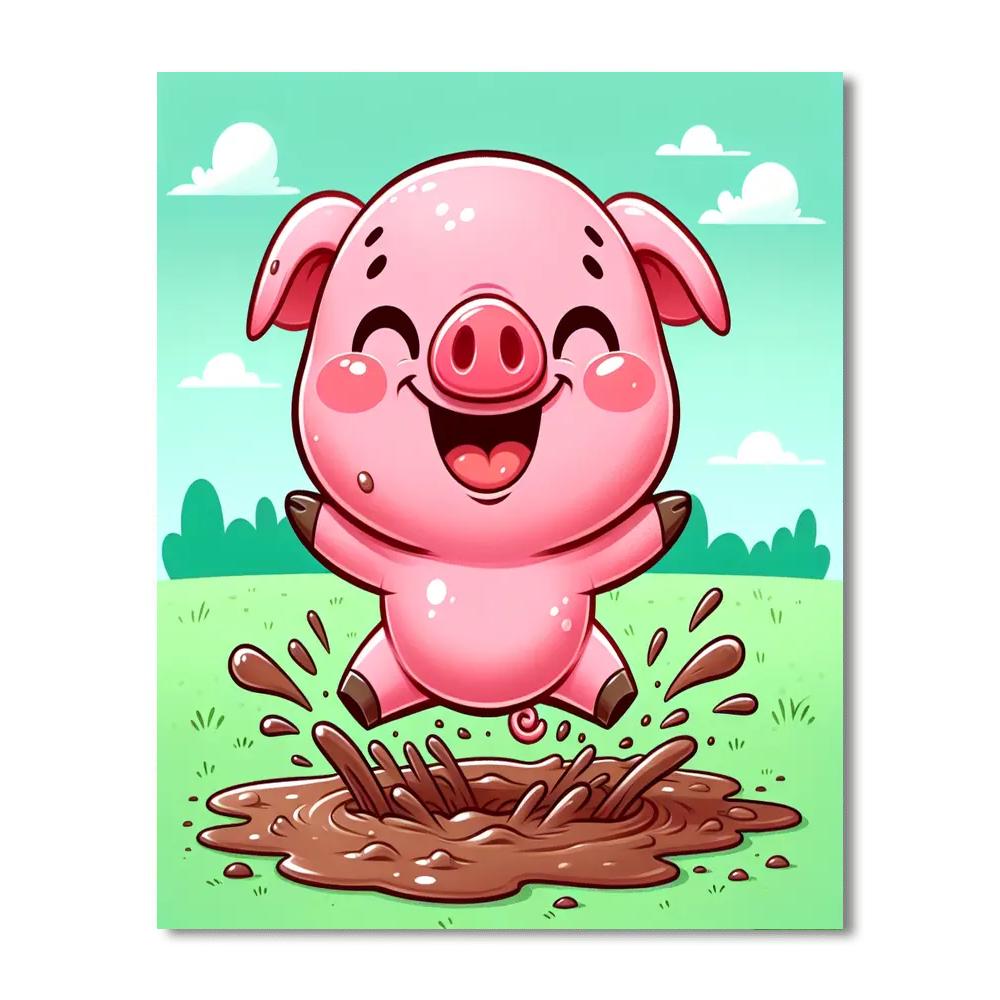 Giggly Piglet Paint By Numbers Art