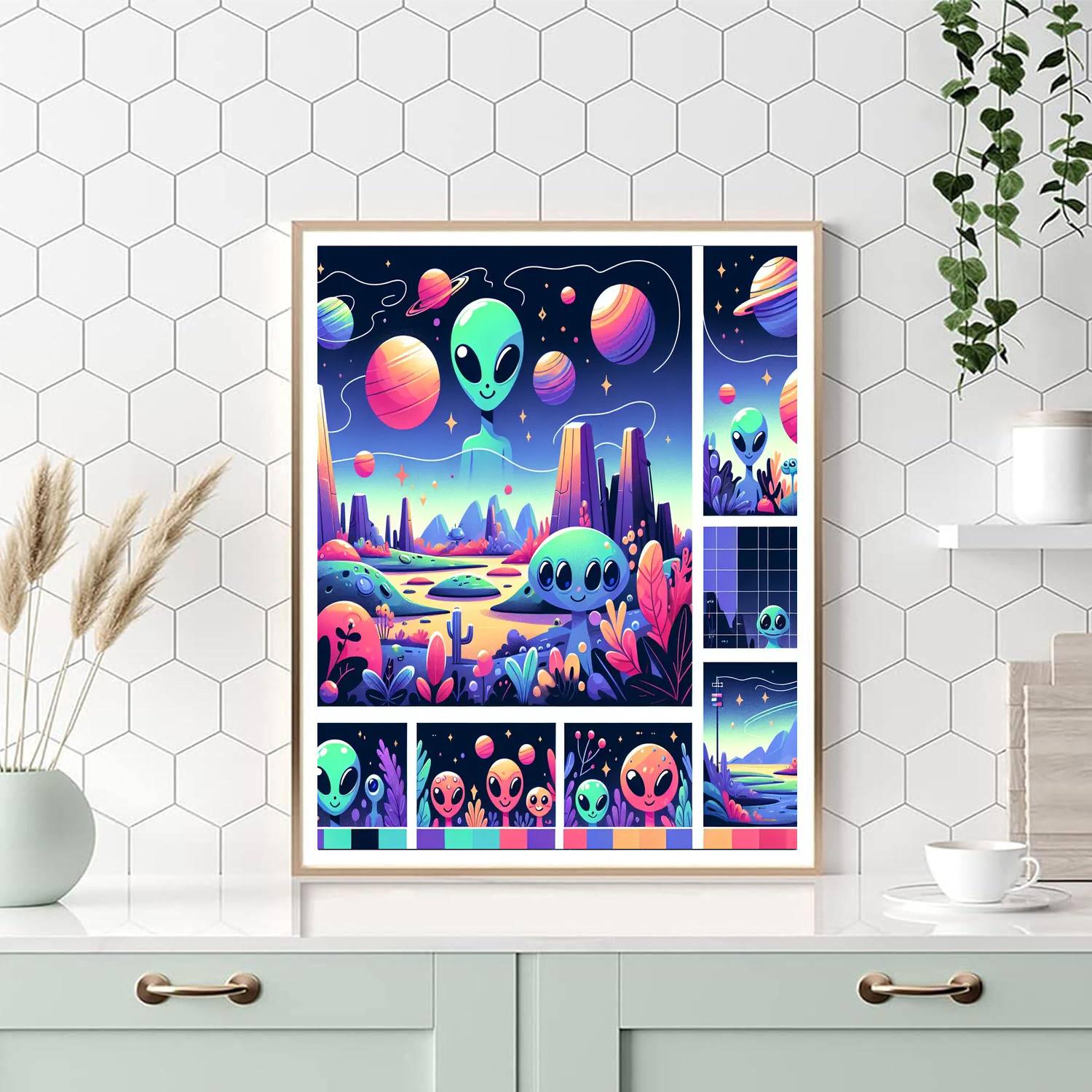 Adventurous Alien Planet Paint By Numbers Art