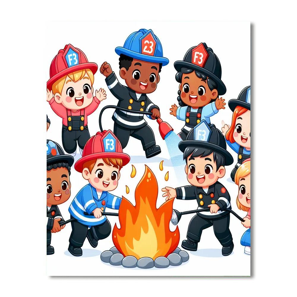 Friendly Firefighters Brigade Numbered Painting Kits