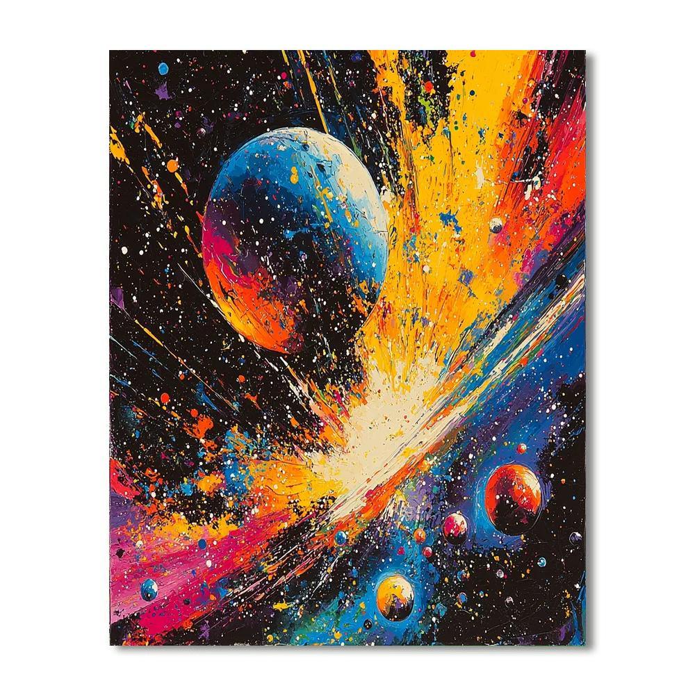 Jackson Pollock Inspired Celestial Body Collage  Paint By Numbers