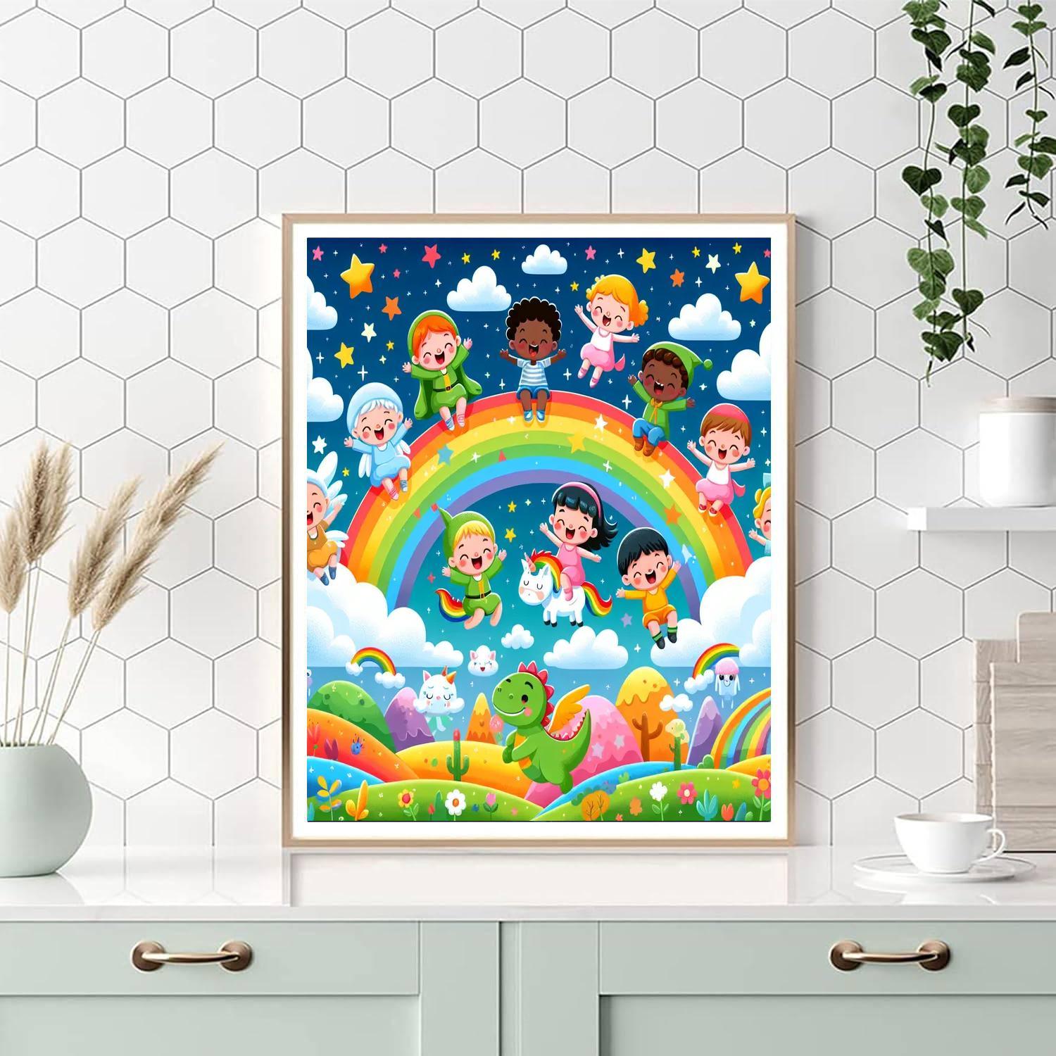 Rainbow Adventures In The Sky Paint By Numbers Art