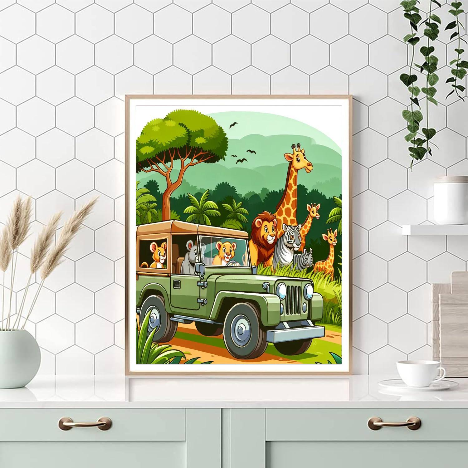 Jungle Expedition Safari Painting By Numbers Kit
