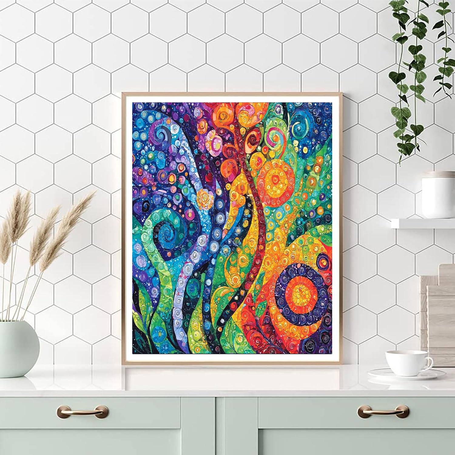 Gustav Klimt Inspired Veil Of Colors  Paint By Numbers Art
