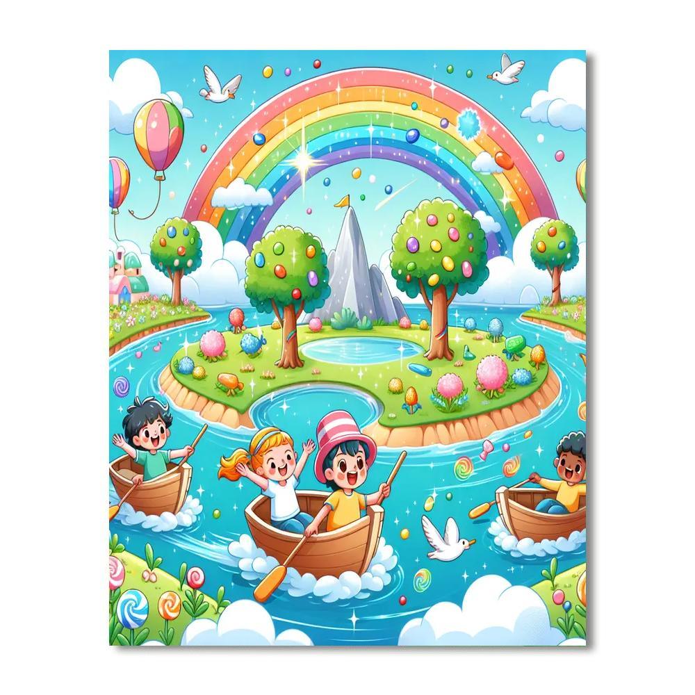 Adventures On Rainbow Island Paint By Numbers