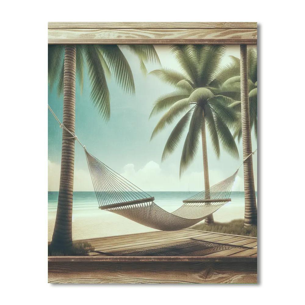 Dreamy Beachside Hammock DIY Paint By Numbers