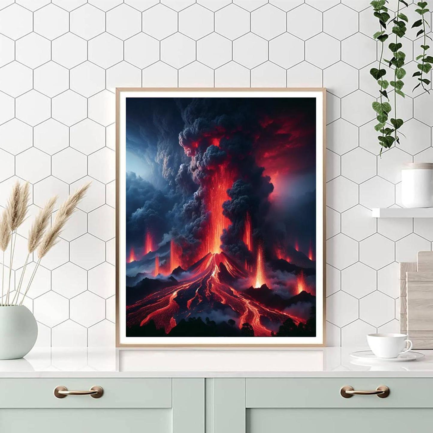 Fiery Volcano Drama Paint By Number
