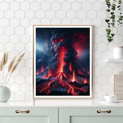 Fiery Volcano Drama Paint By Number