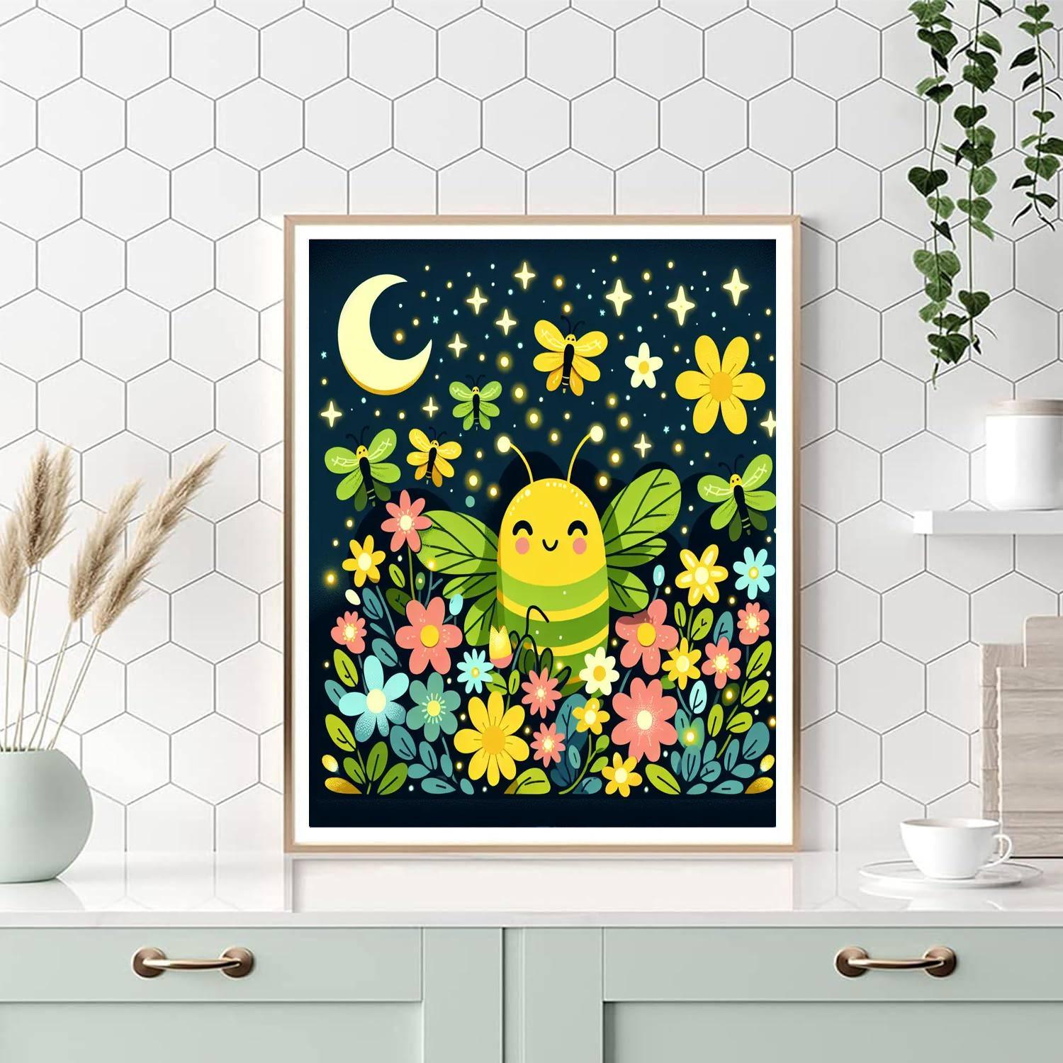 Happy Firefly Festival Paint By Numbers Art