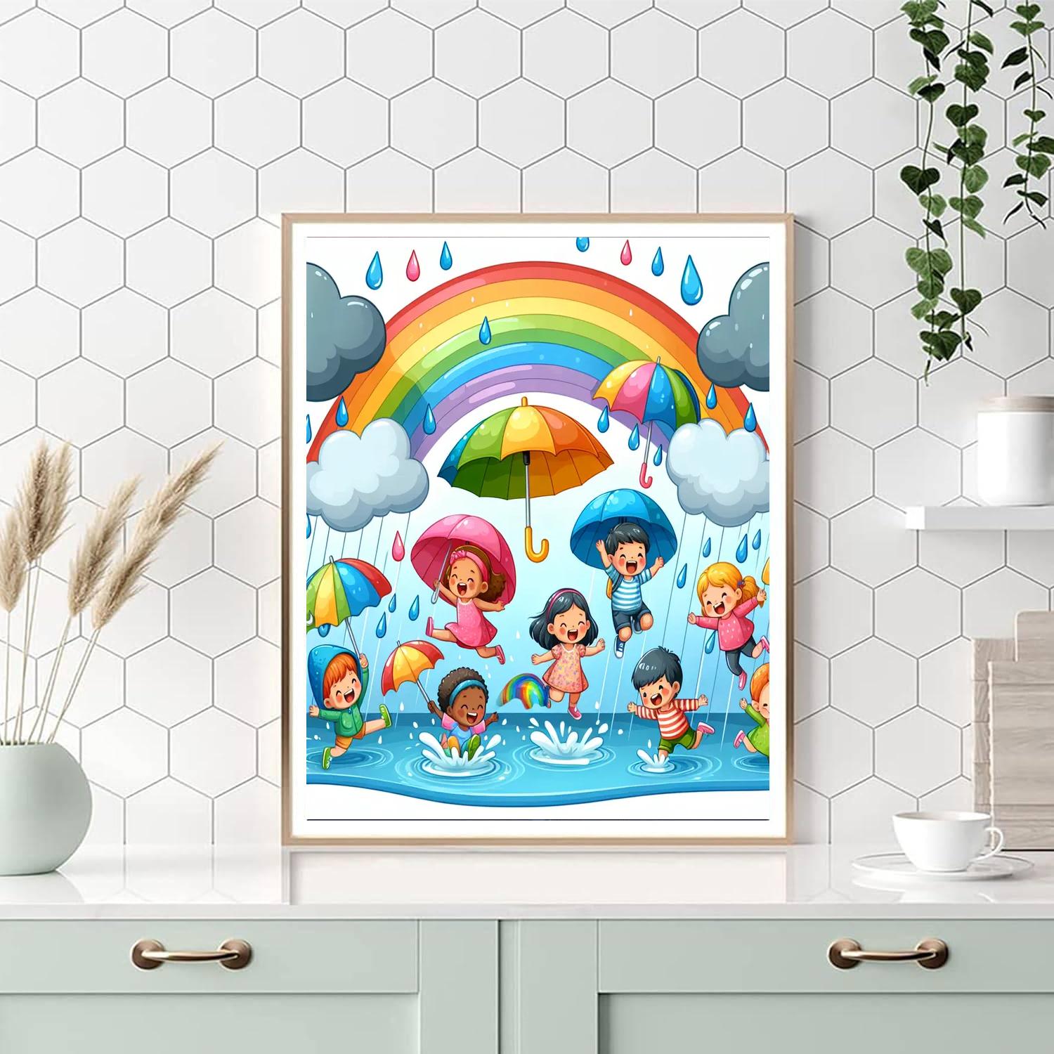 Happy Rainy Day Paint By Color