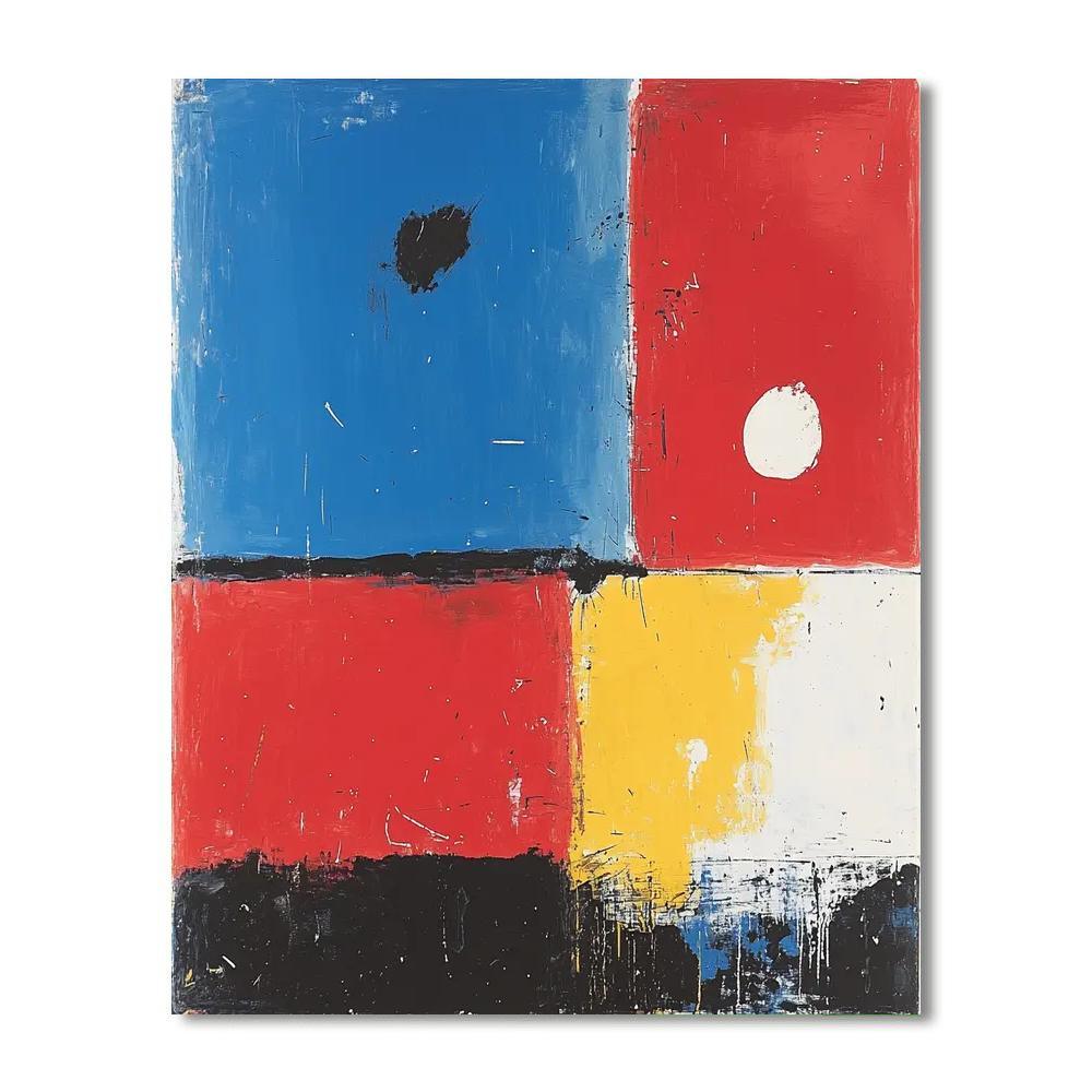 Joan Miró Inspired Abstract Radiance  Number Painting