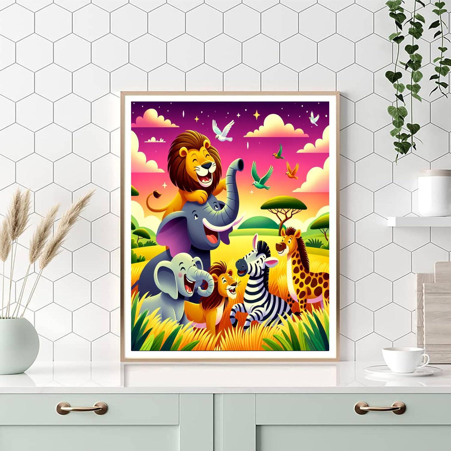 Sunny Safari Excursion Number Painting
