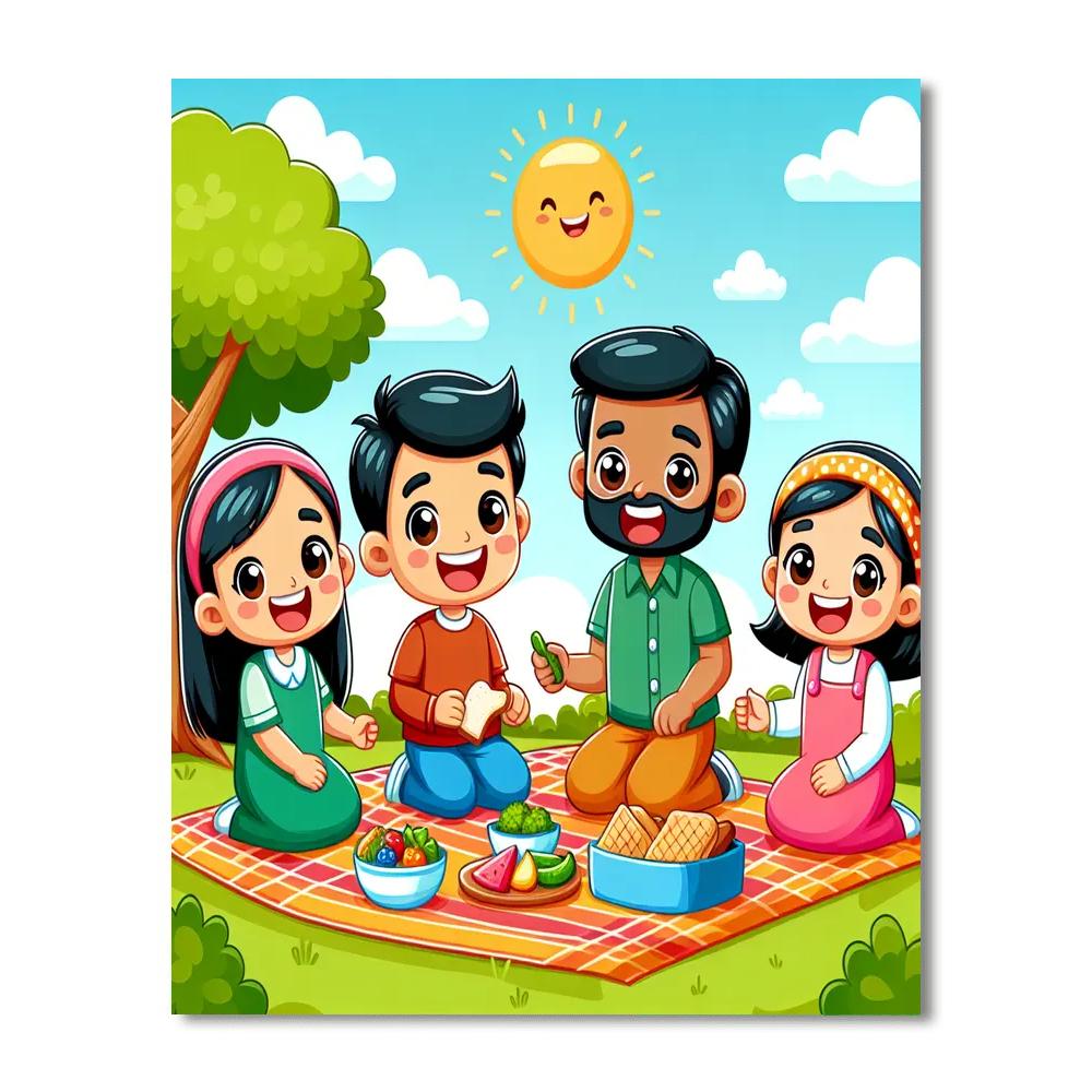 Happy Summer Picnic Paint By Numbers Art