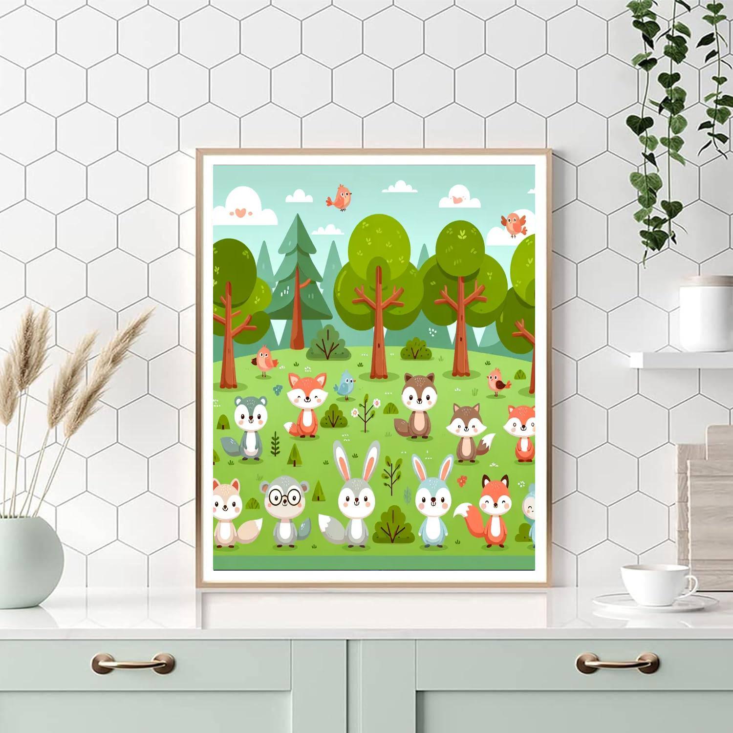 Forest Creatures' Gathering Paint By Numbers Kits
