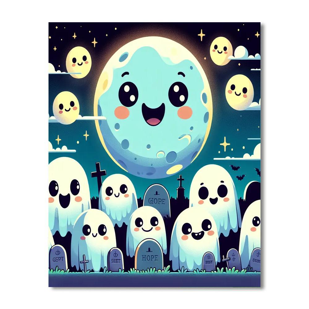 Giddy Ghosts Paint By Numbers Art