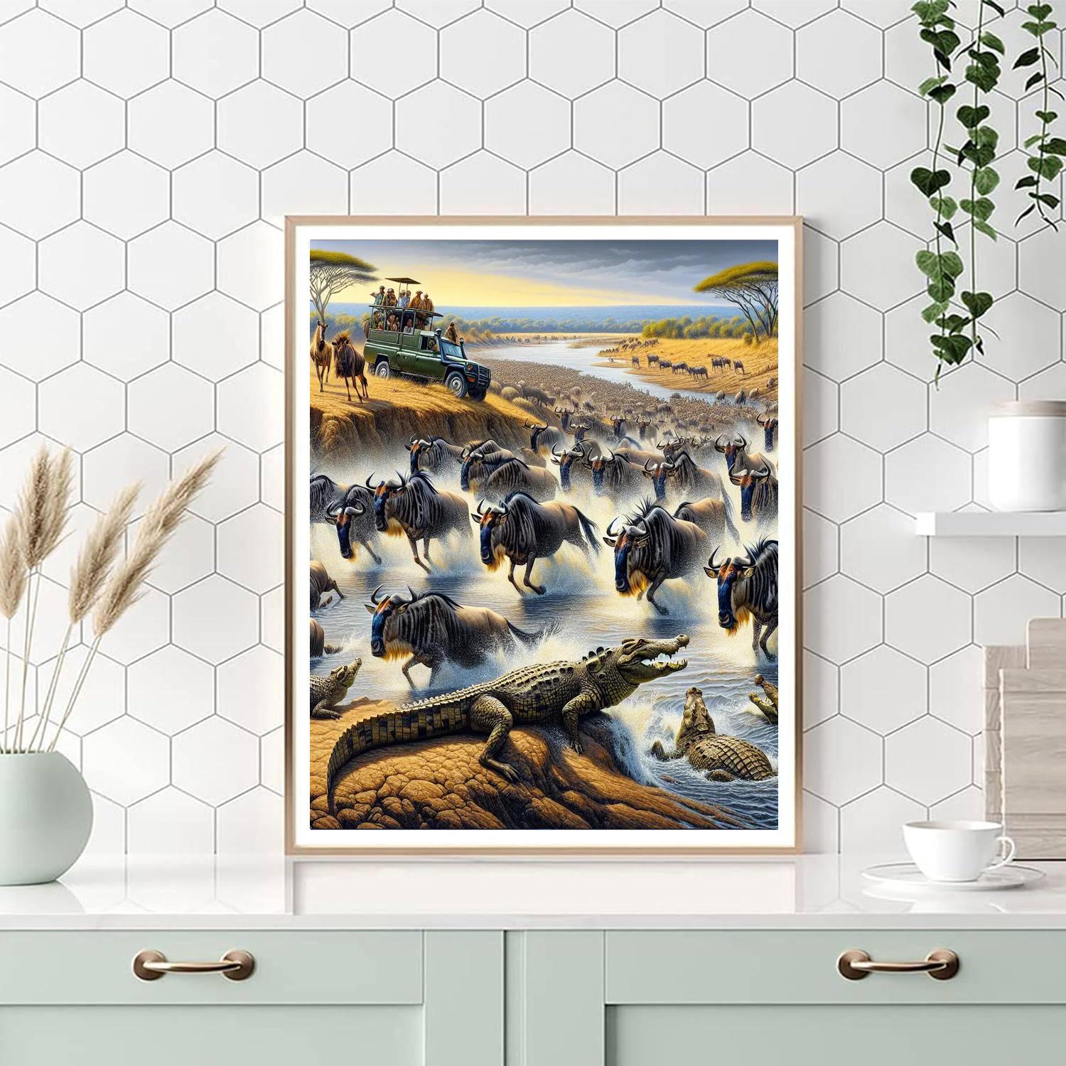 Wildebeest Migration Festival Number Painting