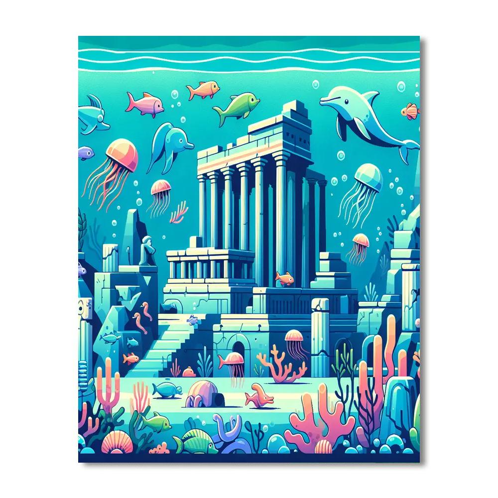 Underwater City Exploration DIY Paint By Numbers