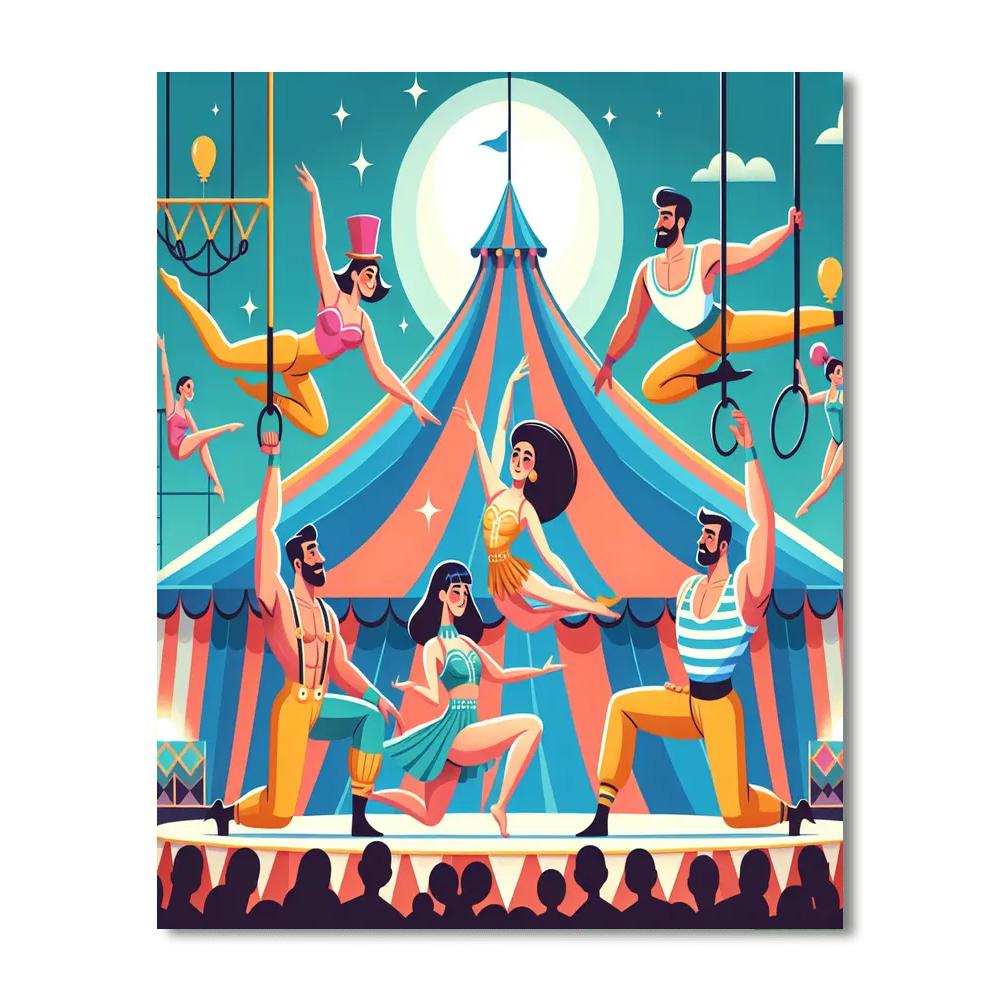 Circus Acrobatics Extravaganza DIY Paint By Numbers