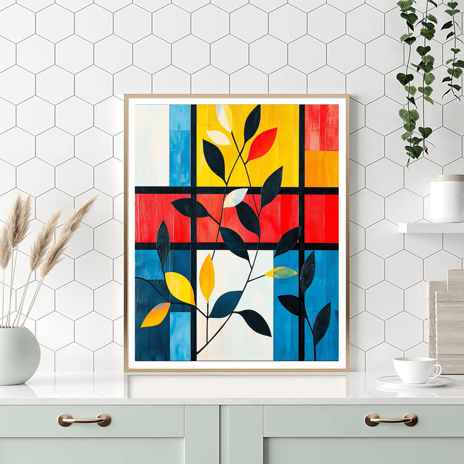 Piet Mondrian Inspired Vivid Patterns Of Nature  Numbered Painting Kits
