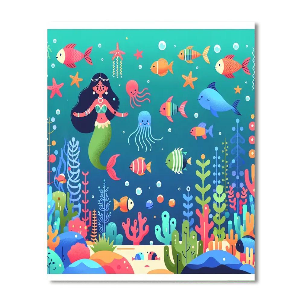 The Undersea Kingdom's Mystery Painting Number Kit