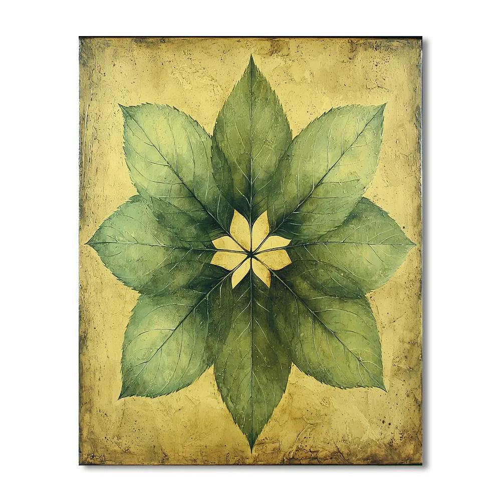 Leonardo Da Vinci Inspired Verdant Symmetry  Paint By Numbers