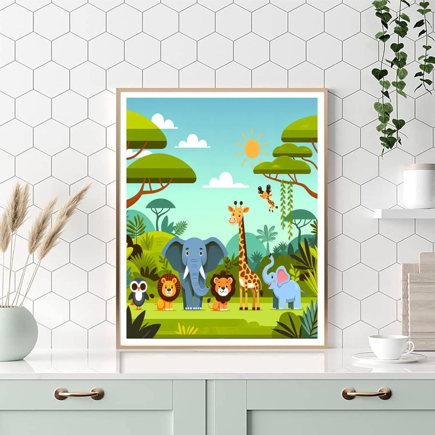 Safari Adventure With Jungle Friends Paint By Number