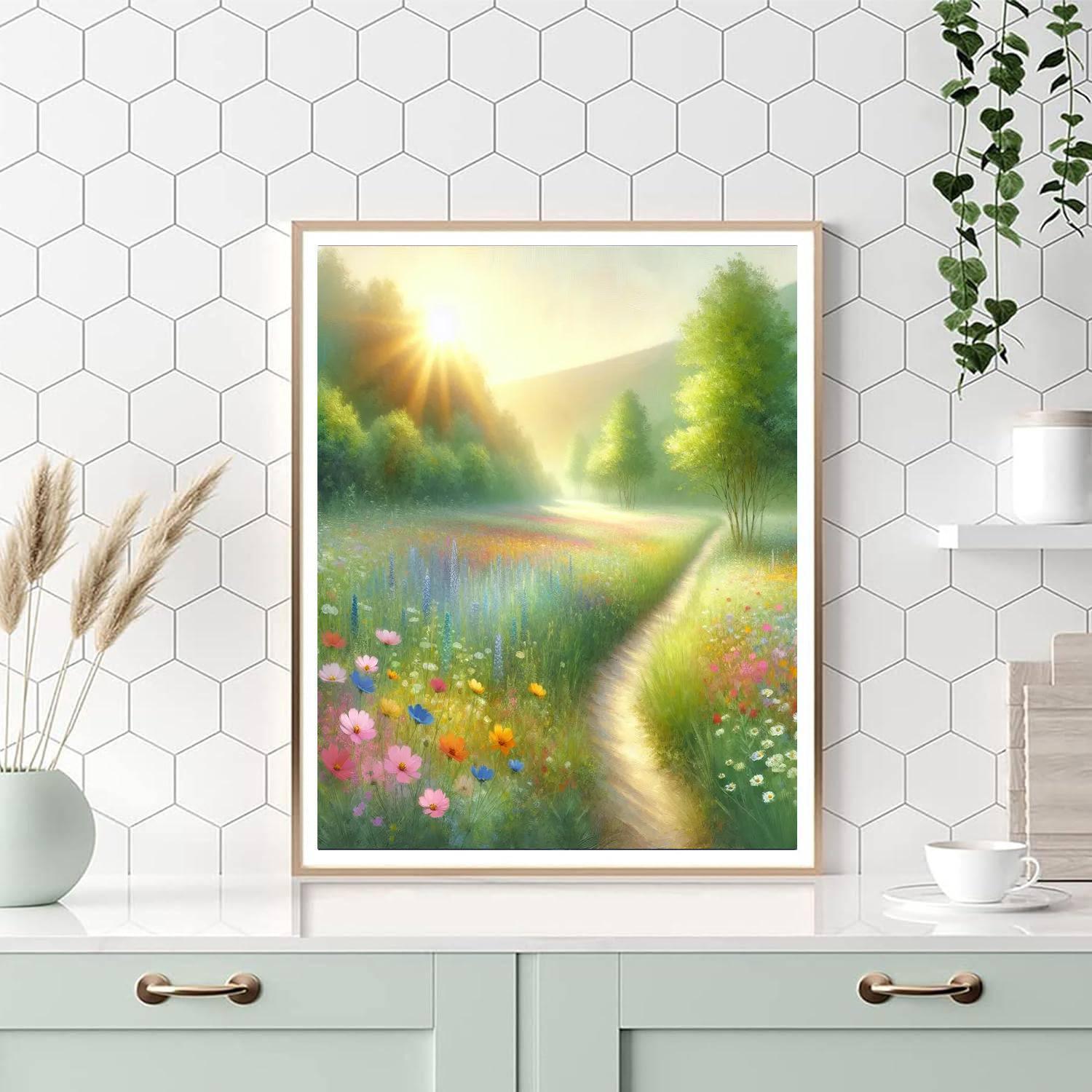 Sunlit Meadow Path Paint By Numbers