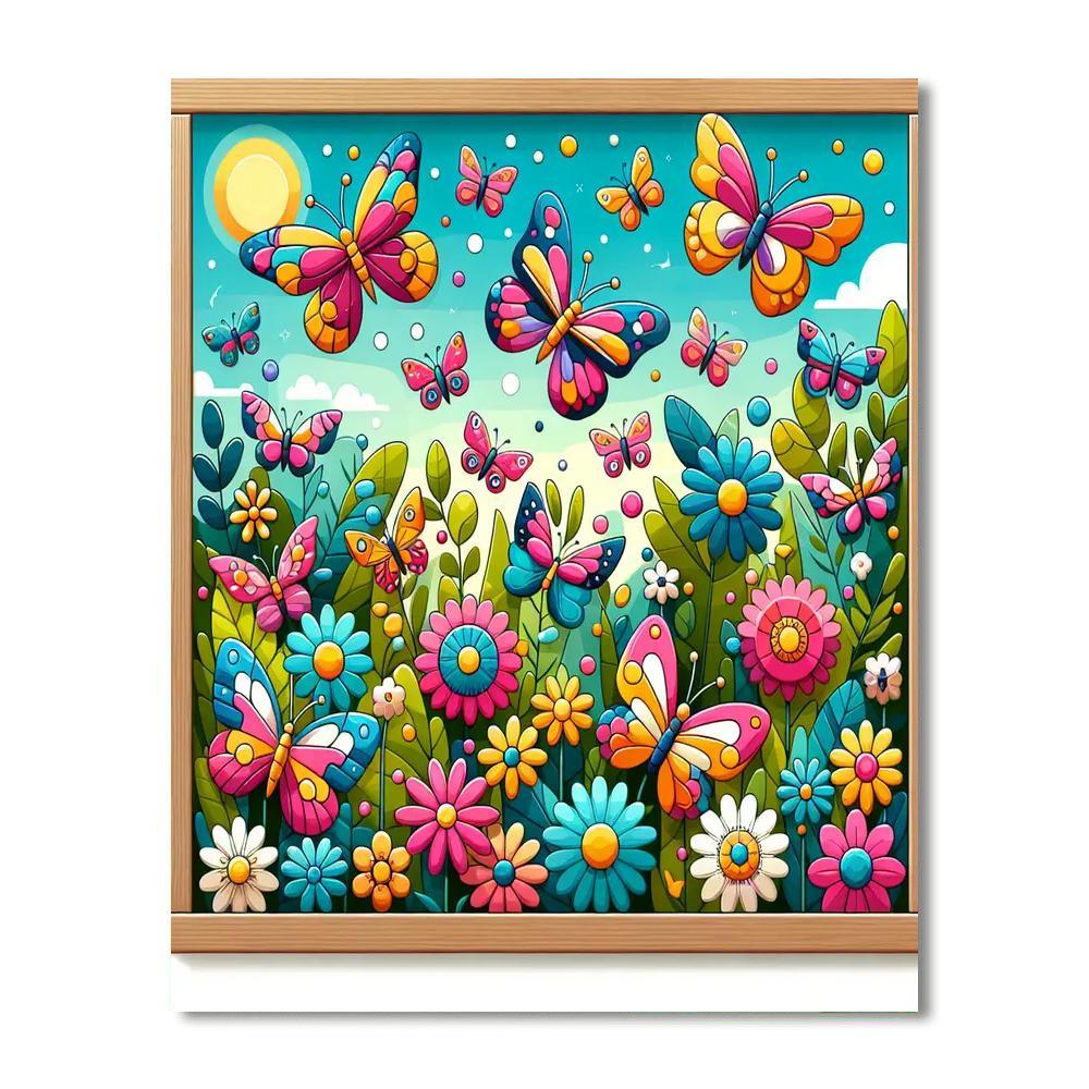 Artistic Butterfly Garden Paint By Color